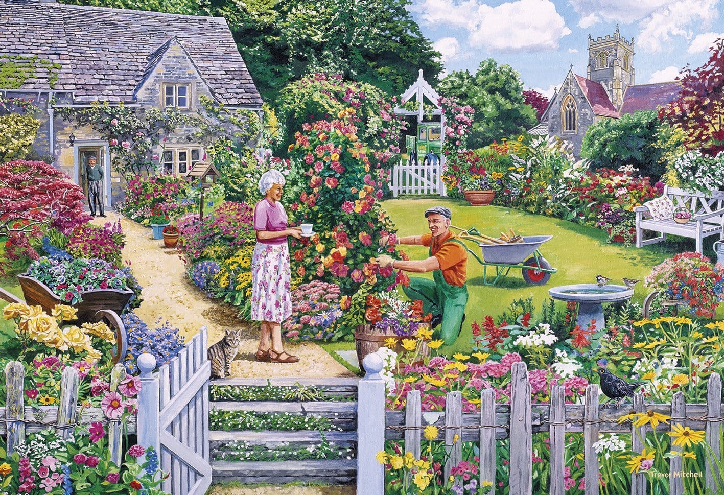 The Gardener's Round (four in a box) 500 piece jigsaw puzzles from Gibsons